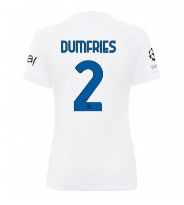 Inter Milan Denzel Dumfries #2 Replika Udebanetrøje Dame 2023-24 Kortærmet
